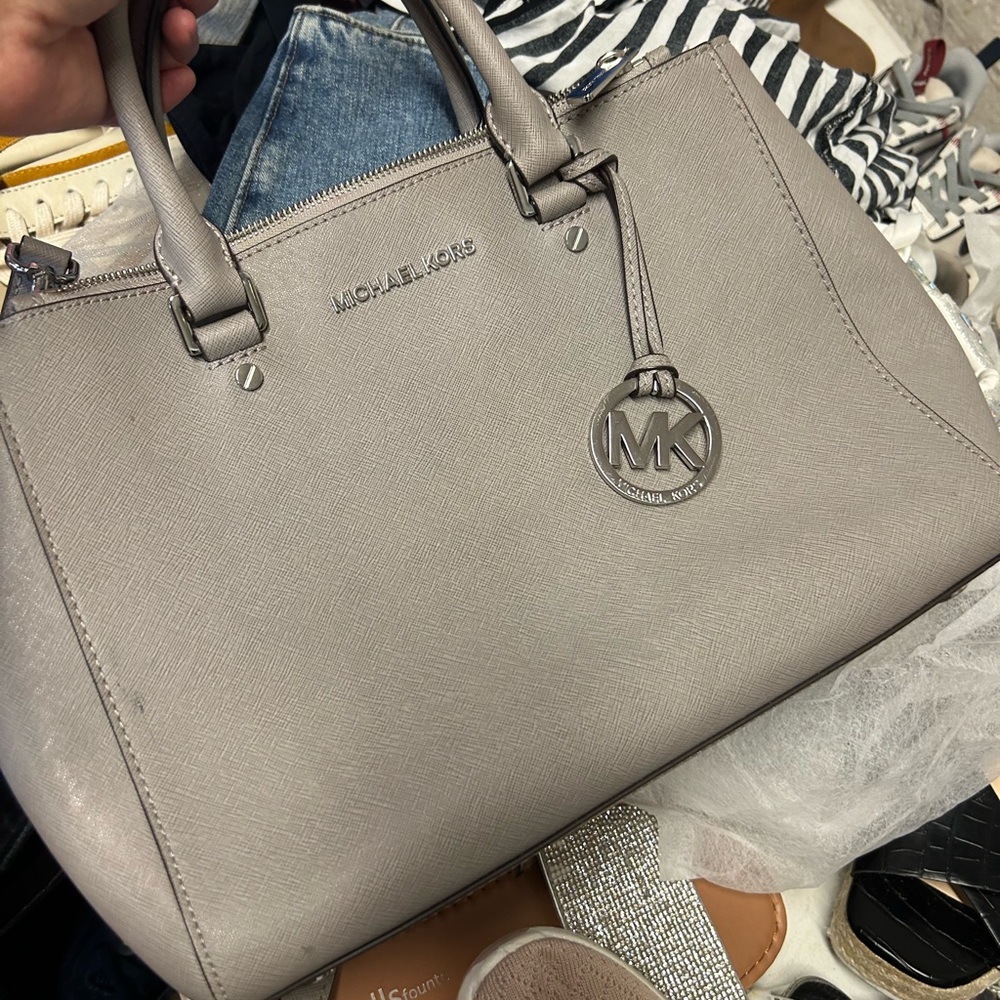 Michael Kors Light Gray Satchel